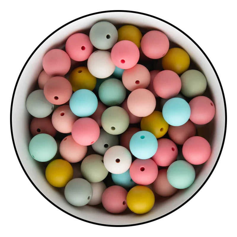 Wholesale 100PCS Candy Color Round Silicone Beads